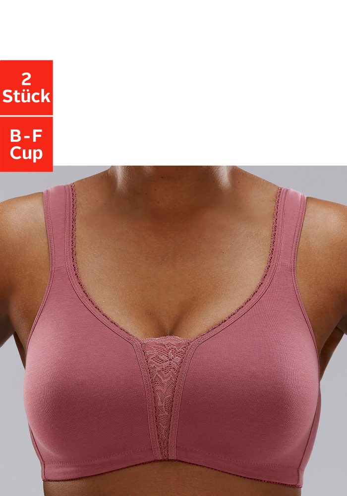 petite fleur Bügelloser BH, (2 Stück), mit Spitzen-Details