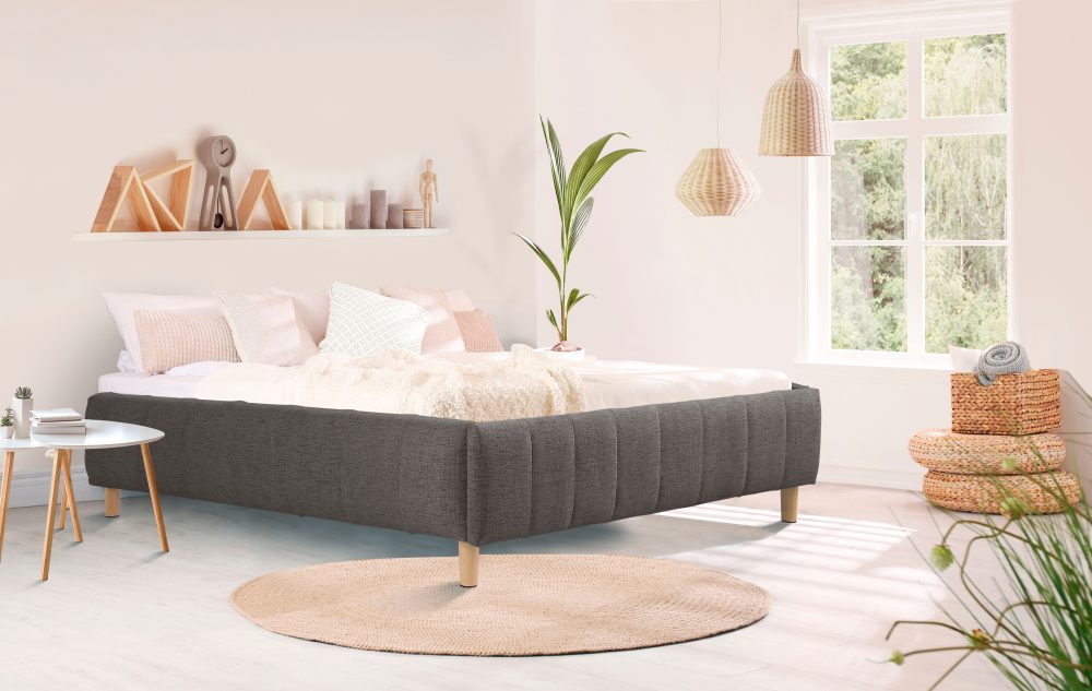 andas Polsterbett »Tarje«, Ohne Kopfteil - ideal für Dachschrägen oder Eigengestaltung der Wand am Bett, in 5 Breiten, auch in Überlänge 220 cm, incl. Roll-Lattenrost