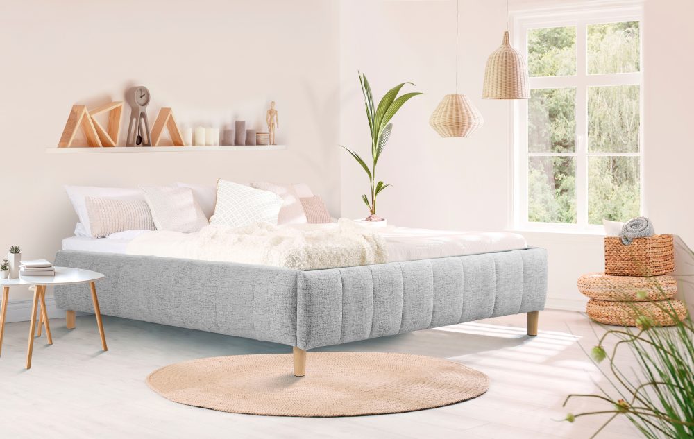 andas Polsterbett »Tarje«, Ohne Kopfteil - ideal für Dachschrägen oder Eigengestaltung der Wand am Bett, in 5 Breiten, auch in Überlänge 220 cm, incl. Roll-Lattenrost