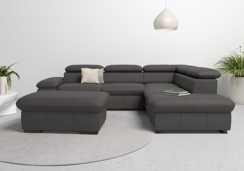 Home affaire Ecksofa »Alberto«, mit Ottomane, inkl. Kopfteilverstellung, wahlweise mit Bettfunktion