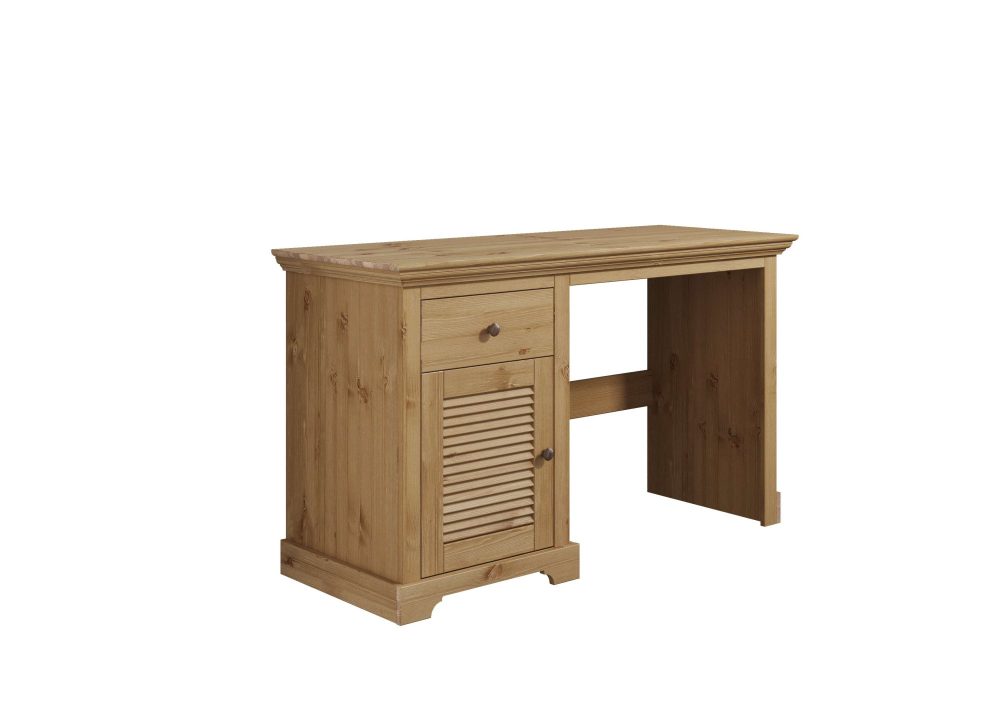 Home affaire Schreibtisch »Ayanna«, Massivholz, mit Schublade und Tür, Lamellenfront, Breite 130 cm