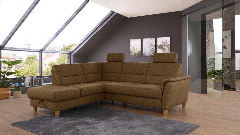 Home affaire Ecksofa »Palmera«, Federkern, wahlweise mit Bettfunktion und mit/ohne Stauraum