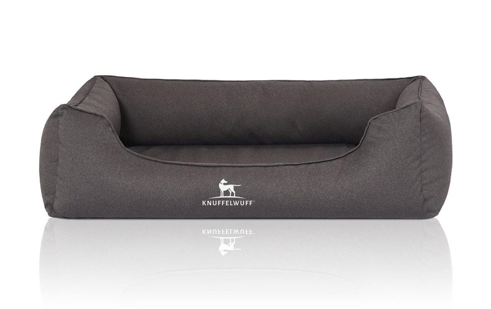 Knuffelwuff Hunde-Bett Leon Velour XXL, 120 x 85 cm, Anthrazit