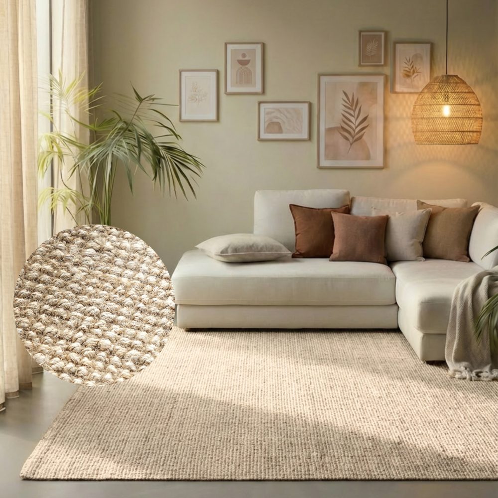 HANSE Home Teppich »Jaipur«, rechteckig, Jute, Natur, Wohnzimmer, Esszimmer, Schlafzimmer, Flur, Modern, Boho