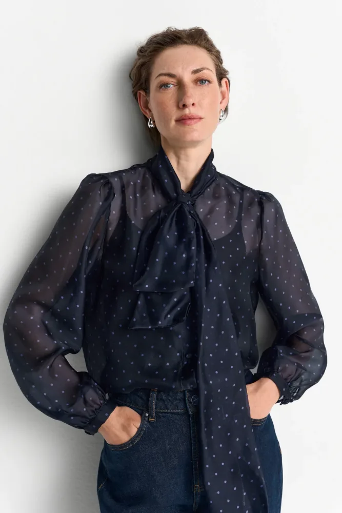 RICHROYAL Schluppenbluse Regular fit mit Schleife