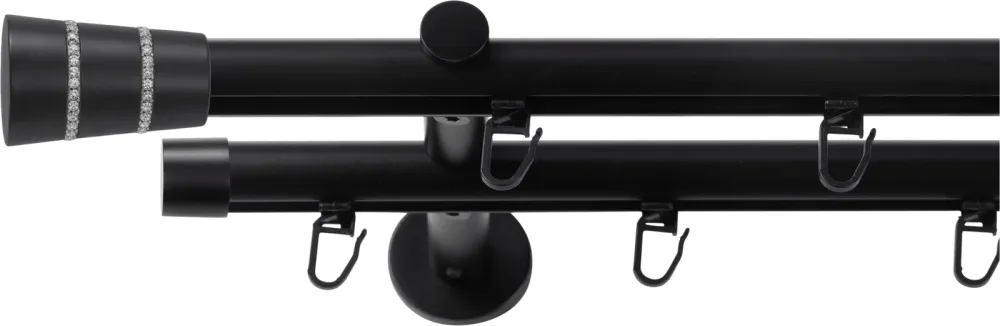 SN DECO GROUP Gardinenstange Ø 19 mm 2 läufig-läufig Fixmass;kürzbar