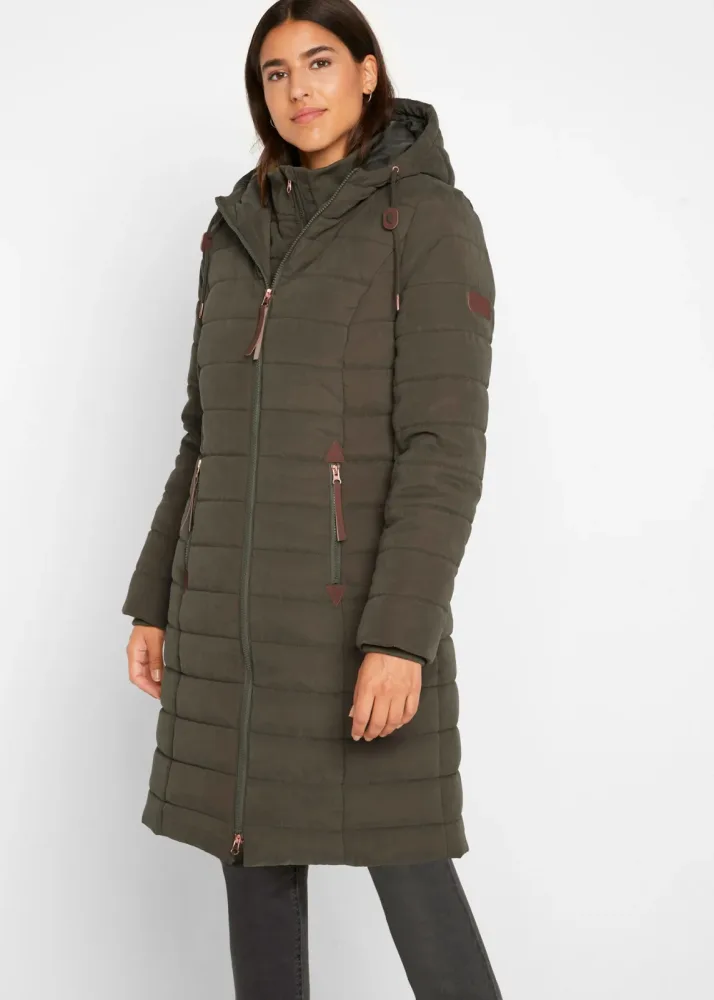 bonprix Steppmantel, 2-in-1 Optikgrün 34Damen