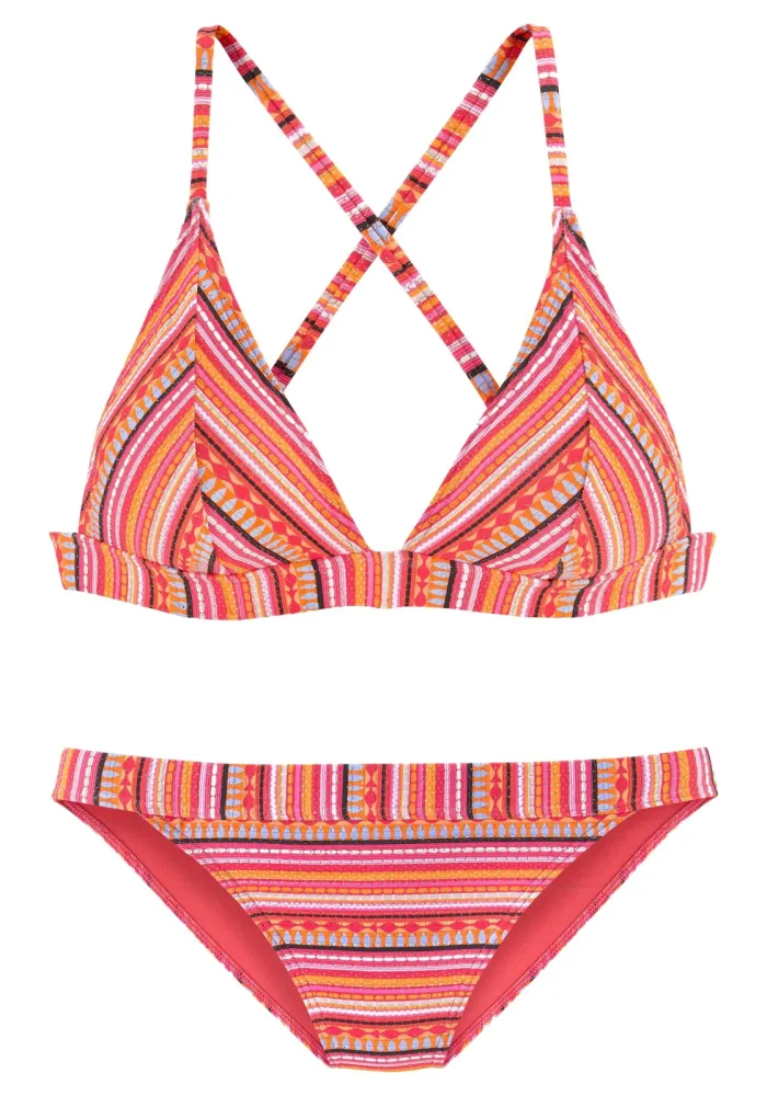LASCANA Triangel-Bikini mit glitzernden Streifen