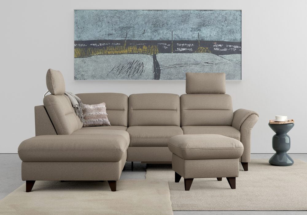 sit&more Ecksofa »Mellum«, inklusive Federkern, wahlweise mit Bettfunktion, Stauraum und Armteilfunktion