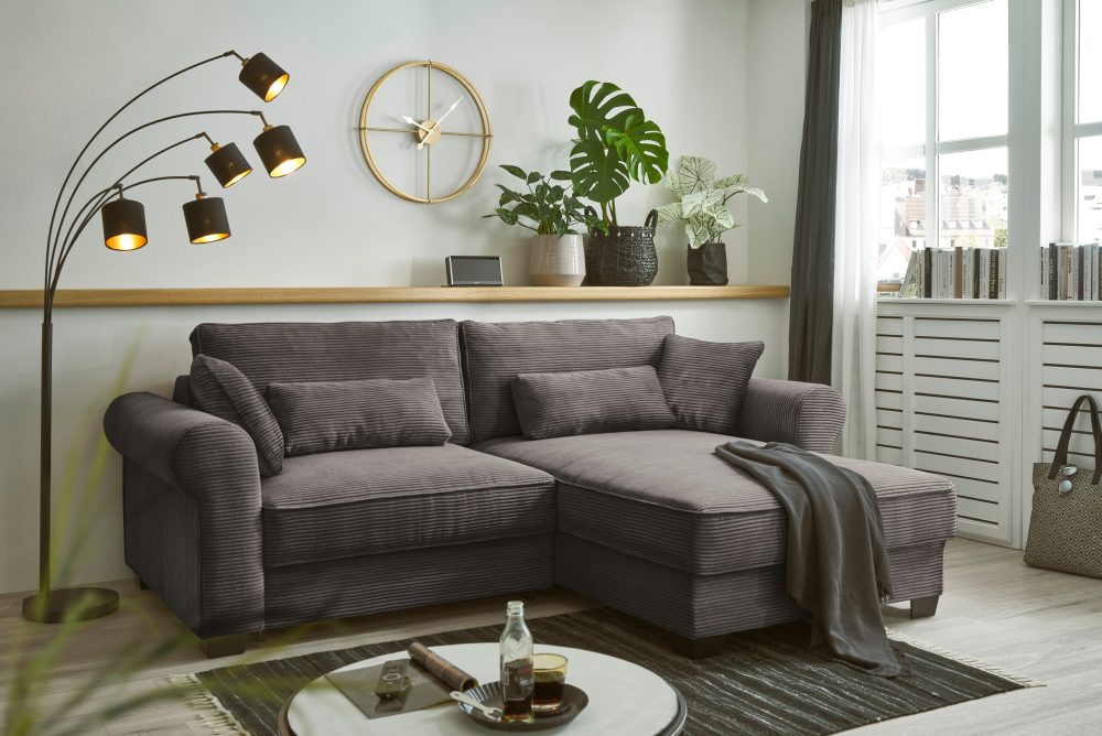 ED EXCITING DESIGN Ecksofa »Angelina«, mit Bettfunktion und Bettkasten, sowie Rücken-, Nieren- und Zierkissen