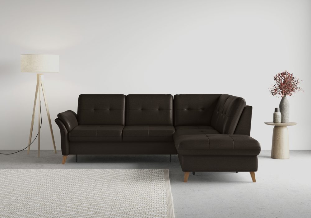 sit&more Ecksofa »Göteborg«, inklusive Sitztiefenverstellung und Federkern, wahlweise mit Bettfunktion und Bettkasten