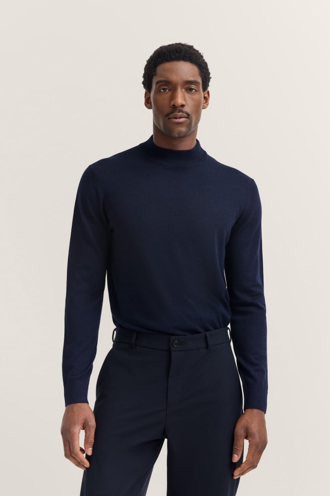 bugatti Rollkragenpullover »Regular Fit«, aus Merino-Wolle-Seide-Mix