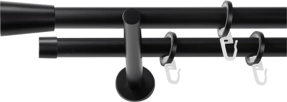 SN DECO GROUP Gardinenstange Ø 19 mm 2 läufig-läufig Fixmass;kürzbar