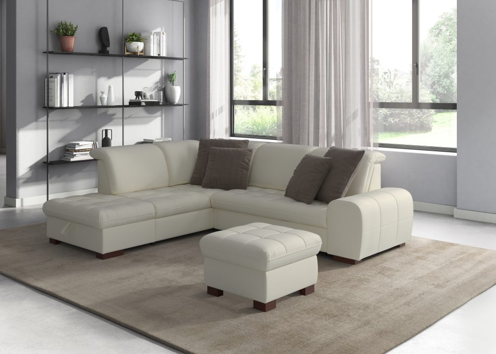 sit&more Ecksofa, wahlweise mit Bettfunktion, Stauraum und Kopfteilverstellung, auch erhältlich in dem besonders leicht mit Wasser zu reinigendem 