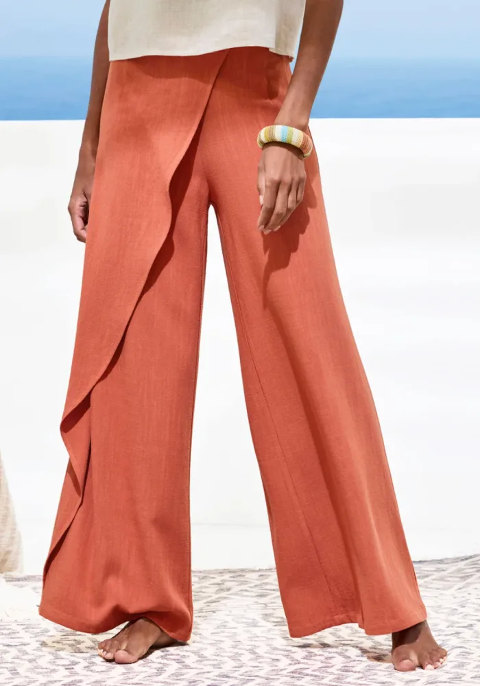 French Connection Loungehose, mit Leinen-Anteil, in weit fliessendem Lagenlook