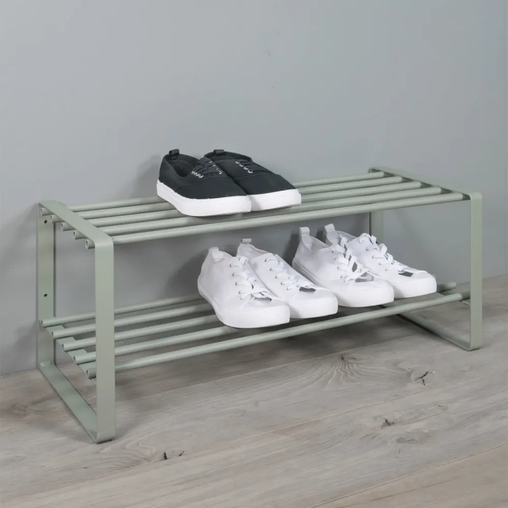 Spinder Design Schuhregal Hesta Grün Stahl 70 cm 29 cm - Farbe: Dusty Green - Schuhregal
