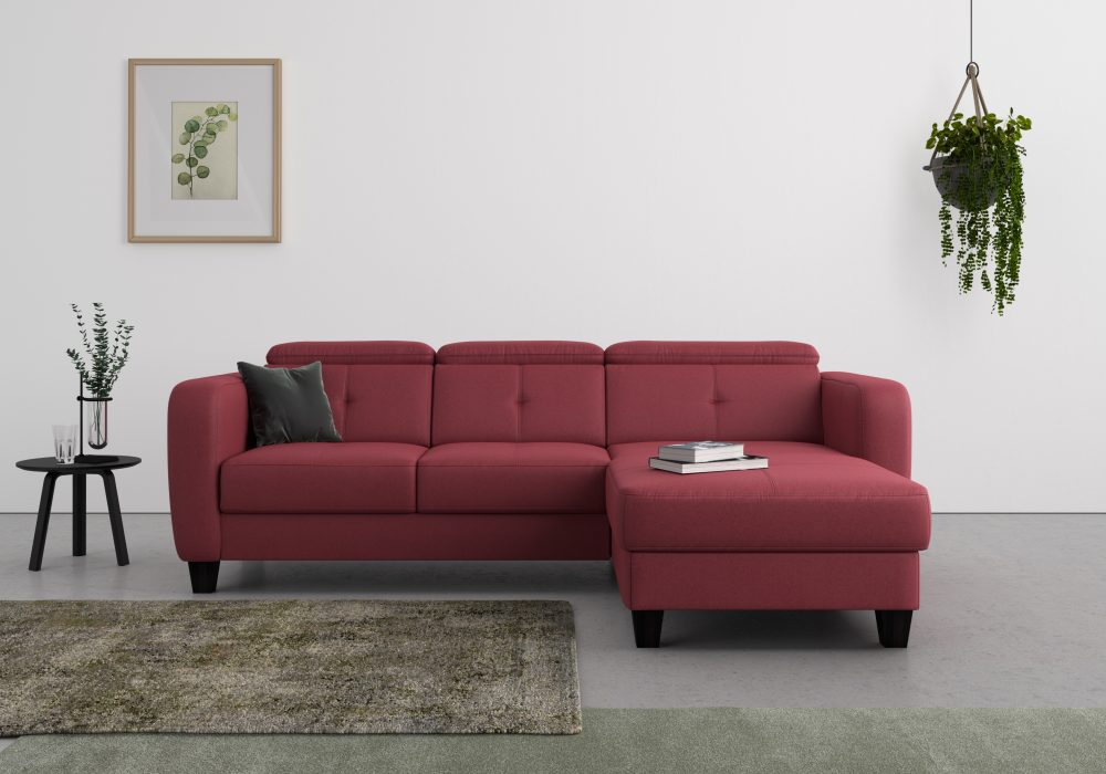 sit&more Ecksofa »Bellucci«, inklusive Kopfteilverstellung und Federkern, wahlweise mit Bettfunktion und Bettkasten