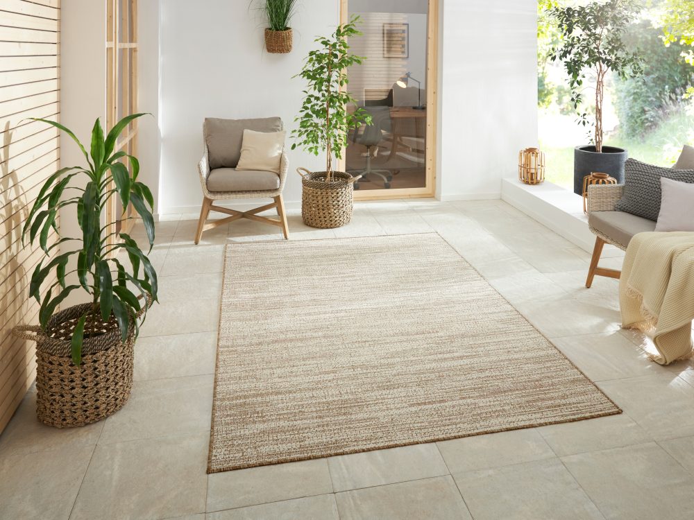 ELLE DECORATION Teppich »Mèlange«, rechteckig, 5 mm Höhe, In/- Outdoor geeignet, Wendeteppich, Meliert, Wohnzimmer, Balkon, Terrasse, Garten, Robust, Pflegeleicht, Flachgewebe