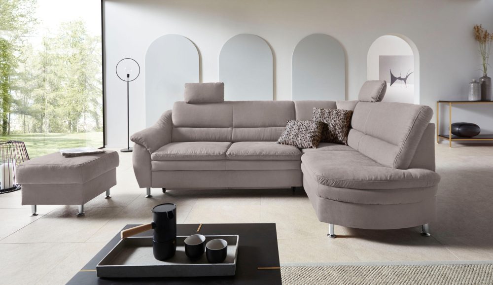 Places of Style Ecksofa »Cardoso«, Federkern, wahlweise mit Bett, Schubkasten