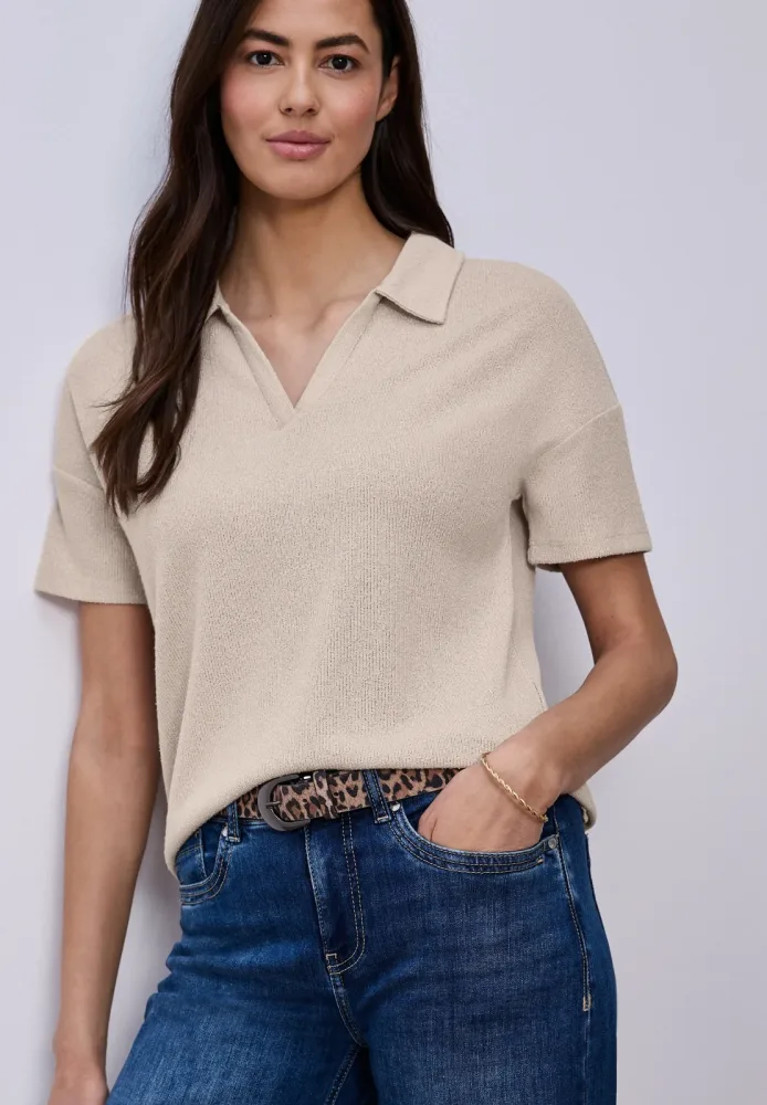 Kurzarm Poloshirt in Unifarbe