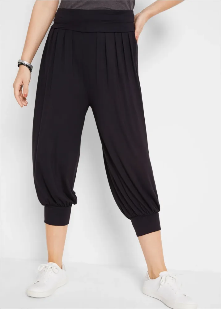 bonprix Haremshose aus softem Viskose-Mixschwarz 48Damen