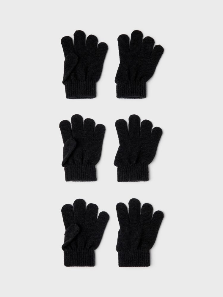 Fingerhandschuhe NKNMAGIC 3er Pack in black