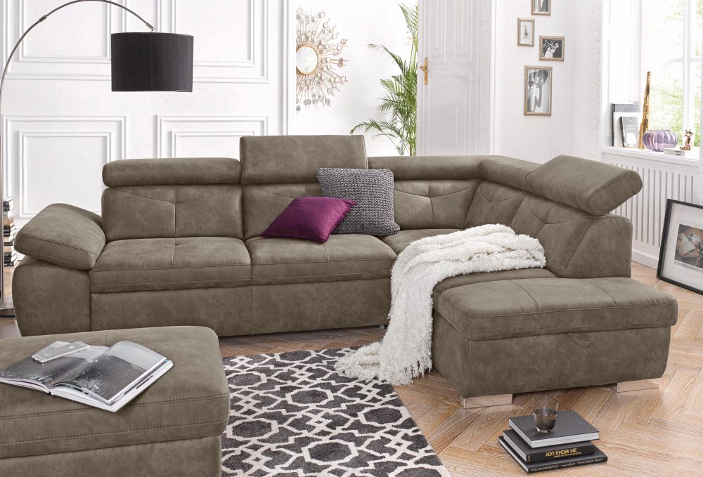 exxpo - sofa fashion Ecksofa, wahlweise mit Bettfunktion und Bettklasten