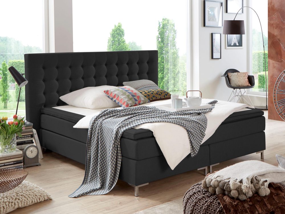 ATLANTIC home collection Boxspringbett »Anni«, mit Bonnell-Federkernmatratze und Topper