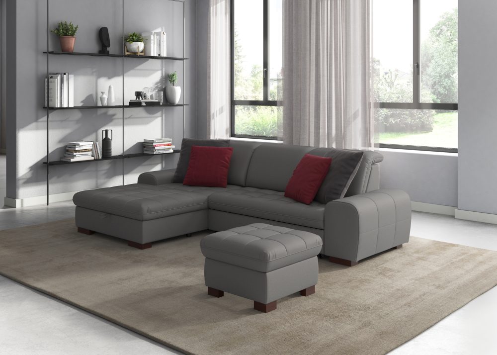 sit&more Ecksofa, wahlweise mit Bettfunktion, Bettkasten und Kopfteilverstellung, auch erhältlich in dem besonders leicht mit Wasser zu reinigendem 