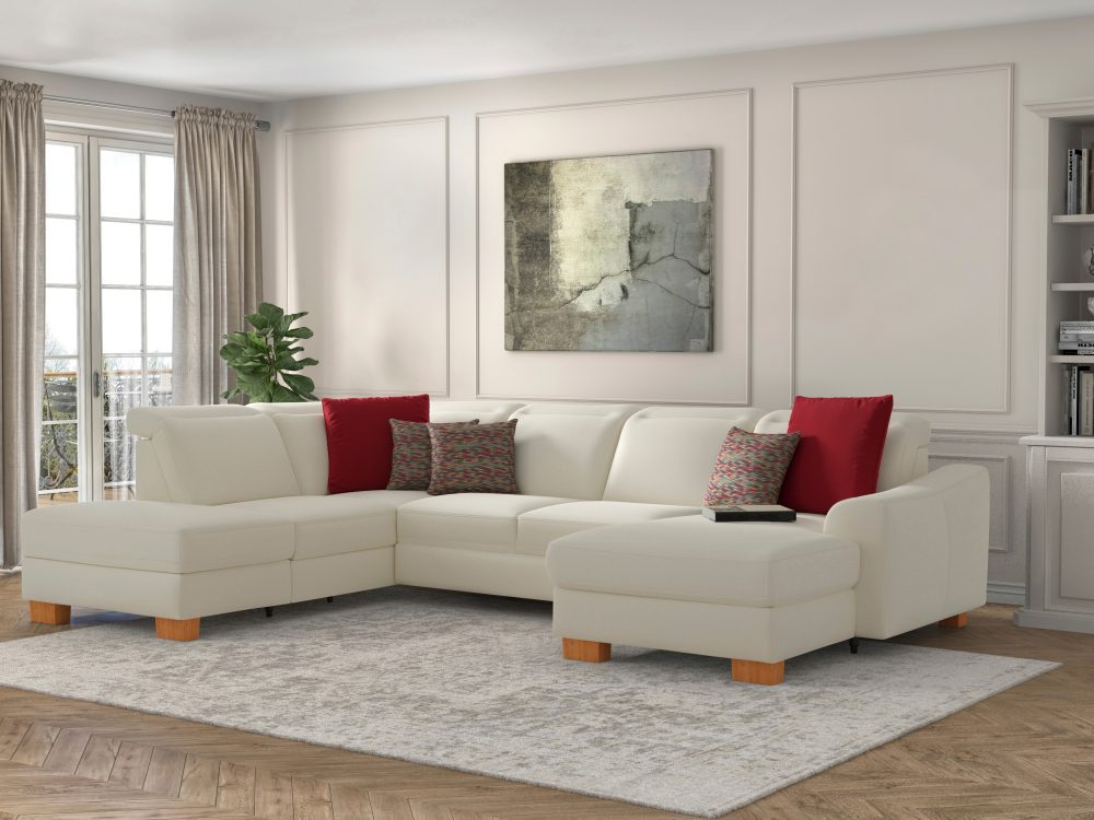 sit&more Wohnlandschaft »Durness«, mit Federkern und hochwertigen Massivholzfüssen, wahlweise mit Kopfteilverstellung, optional mit Bettfunktion und Stauraum