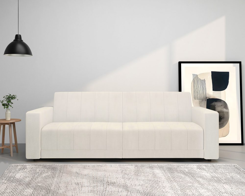Dorel Home 3-Sitzer »Allie II Schlafsofa 225 cm«, Bett-Funktion (108/190cm), Rückenlehne 2-teilig, mit Steppung