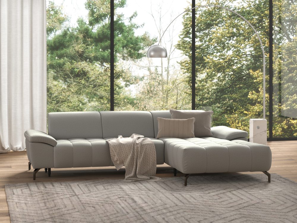 sit&more Ecksofa »Cool«, wahlweise mit Kopfteilverstellung und Vorziehsitz, motorisch, mit schwarzen Füssen