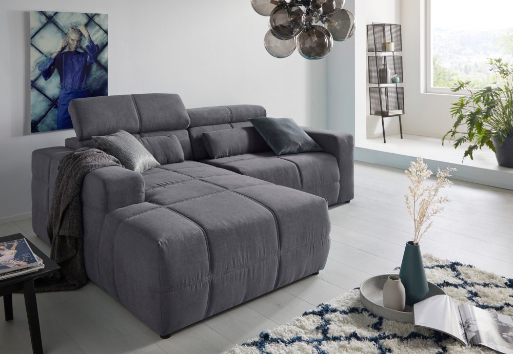 DOMO collection Ecksofa »Brandon«, Mit Kopfteilverstellung