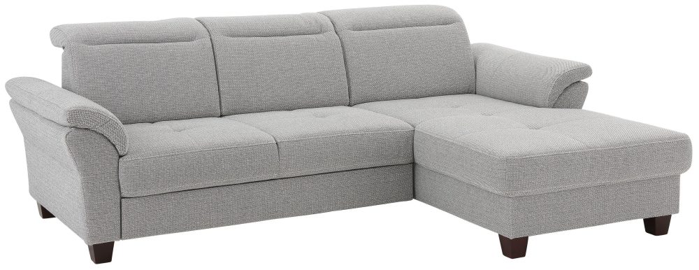 Premium collection by Home affaire Ecksofa »Solvei«, mit Recamierenabschluss und Sitztiefenverstellung. Wahlweise auch mit Kopfteilverstellung und Bettfunktion, Federkern