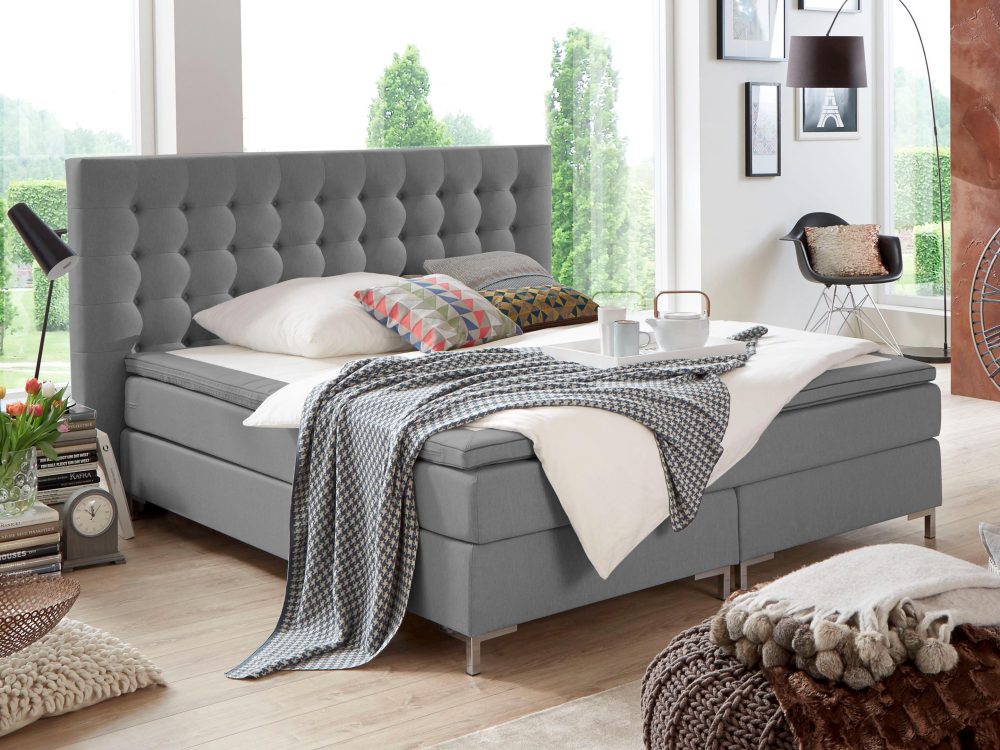 ATLANTIC home collection Boxspringbett »Anni«, mit Bonnell-Federkernmatratze und Topper