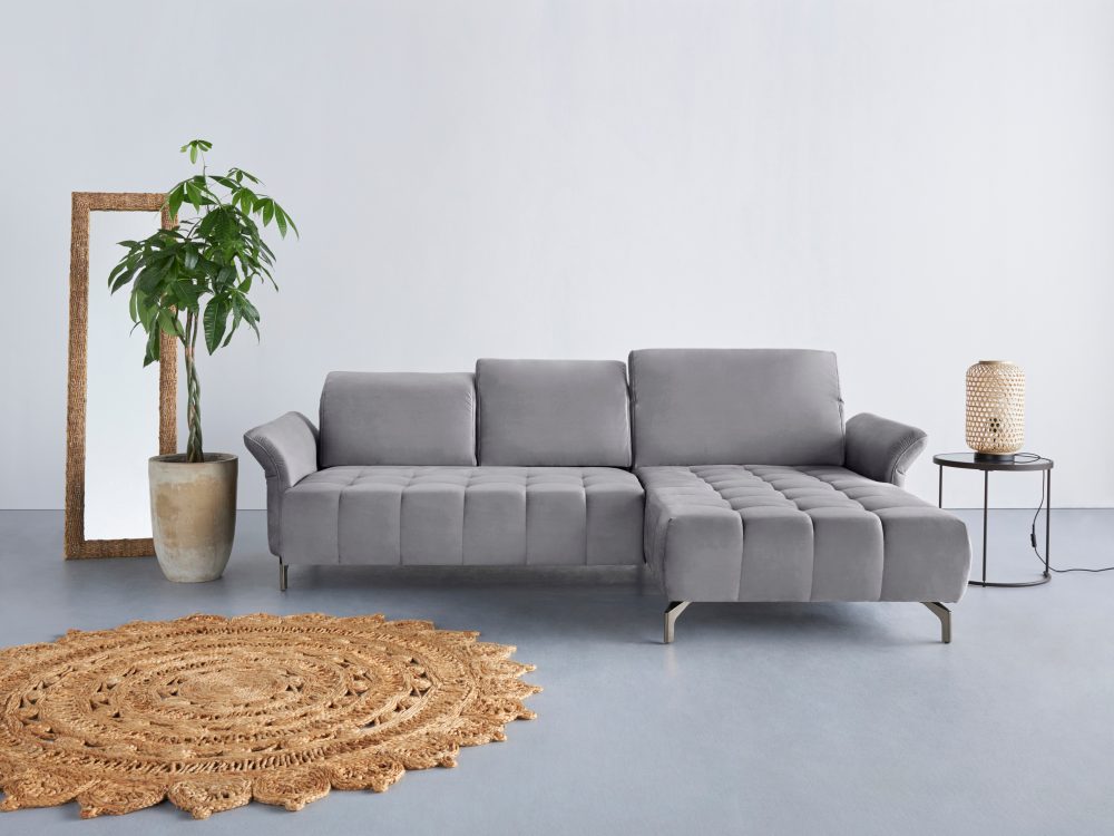 INOSIGN Ecksofa »Fresh«, Federkern, wahlweise mit Kopfteilverstellung, Armteilverstellung und mit motorischem Vorziehsitz, Bezug Olympia SOFT CELAN: leicht mit Wasser zu reinigen