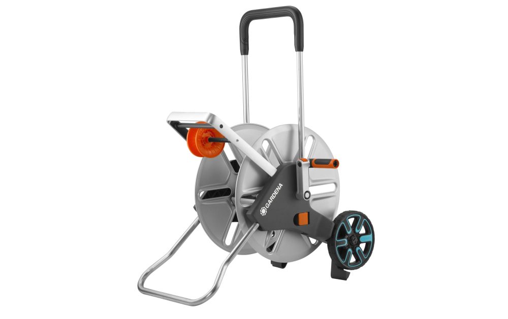 Gardena AquaRoll L Easy Metall - Metall-Schlauchwagen (Grau/Blau/Orange)