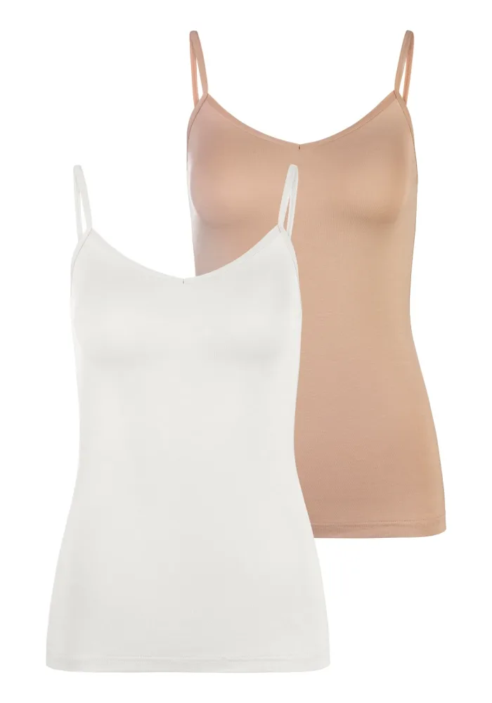 LASCANA Unterhemd Packung, 2er-Pack, 2 Stk. Spaghettiträger-Top, Unterziehshirt