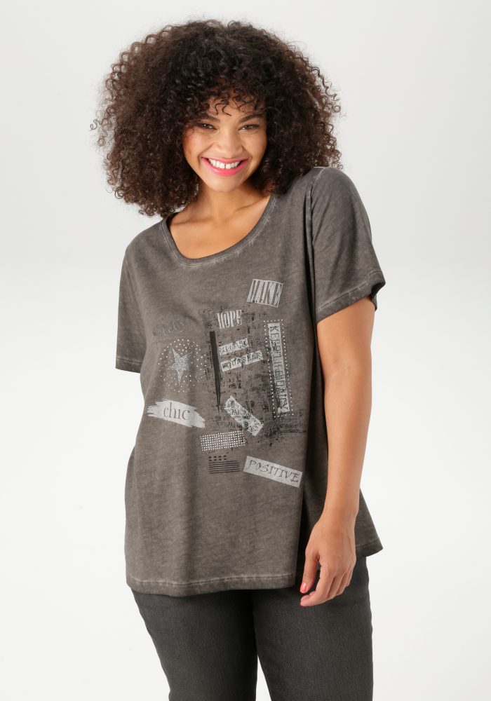 Aniston PLUS T-Shirt mit edlem Druckmotiv - NEUE KOLLEKTION