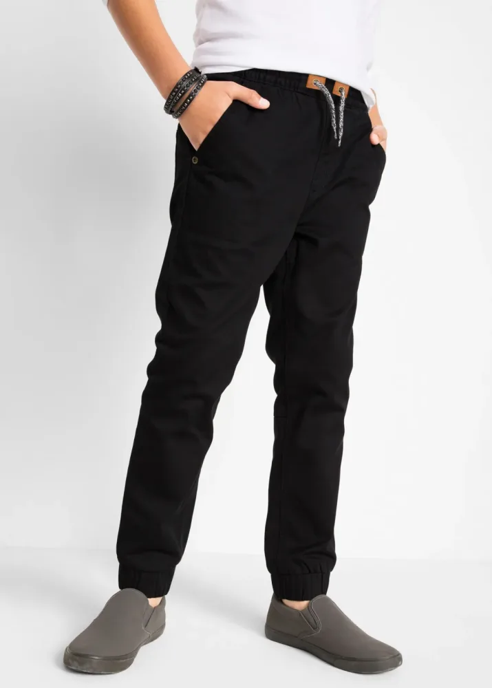 bonprix Lässige Thermohose mit kuscheligem Baumwollfutterschwarz 140Knaben