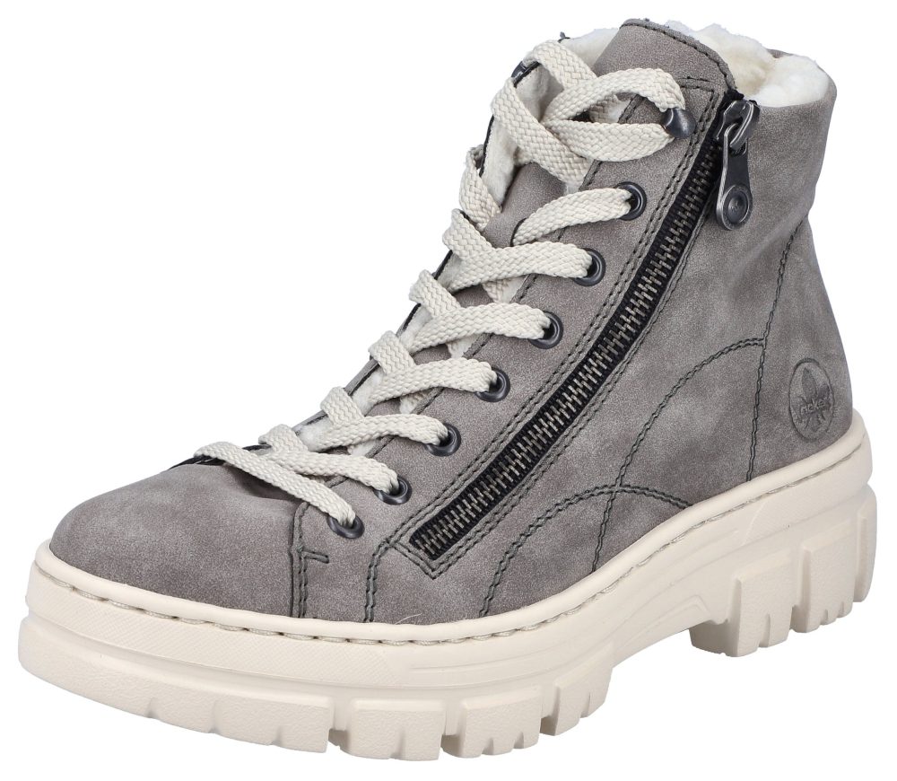 Rieker Damen Schnürschuh Grau