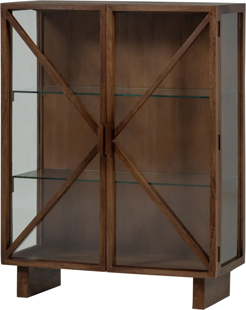 2-türige Design Vitrine „Kello“ aus nachhaltigem Massivholz und Glas De Eekhoorn