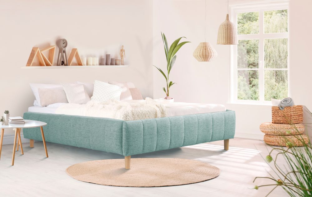 andas Polsterbett »Tarje«, Ohne Kopfteil - ideal für Dachschrägen oder Eigengestaltung der Wand am Bett, in 5 Breiten, auch in Überlänge 220 cm, incl. Roll-Lattenrost