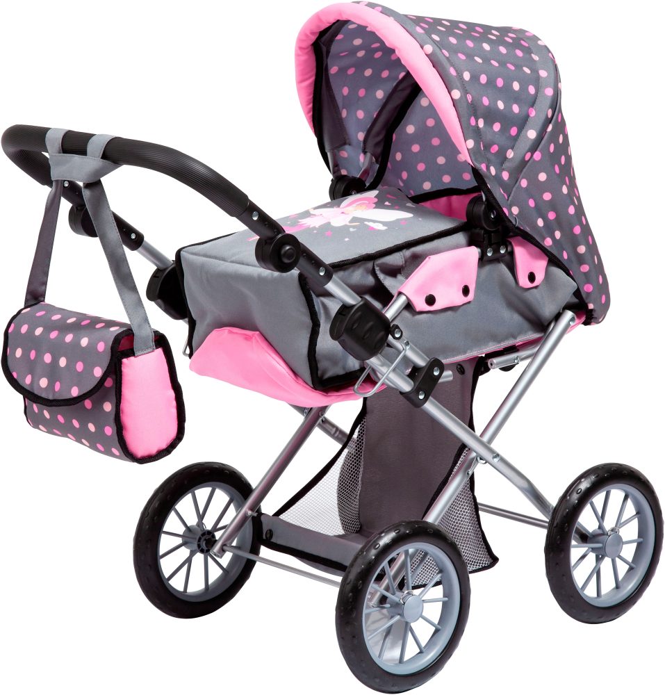 bayer Design Puppenwagen City Star, grau mit Punkten und Fee