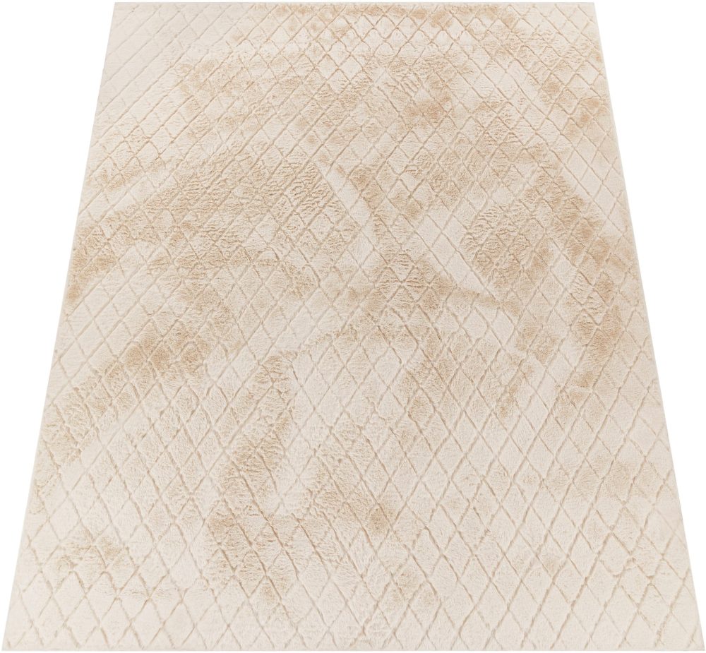 Paco Home Hochflor-Teppich »Arnheim 742«, rechteckig, Uni Farben, Rauten Muster, besonders weich, Hoch-Tief Effekt