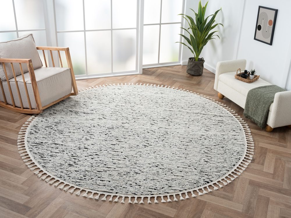 Myflair Möbel & Accessoires Hochflor-Teppich »Moroccan Rockface«, rund, modern, marokkanisches Design, meliert, flauschig weich durch Hochflor