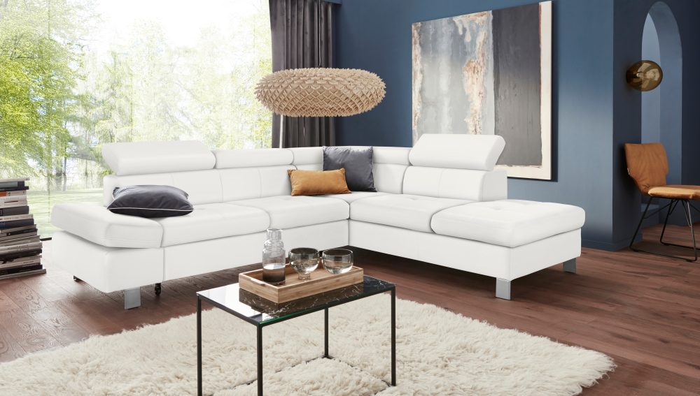 exxpo - sofa fashion Ecksofa, mit Kopf- bzw. Rückenverstellung, wahlweise mit Bettfunktion und Bettkasten