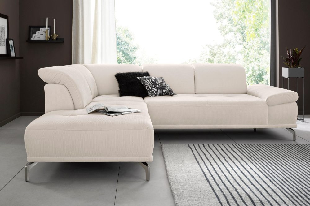 Places of Style Ecksofa »Caluna«, mit Sitztiefen- und Kopfteilverstellung (5fach)