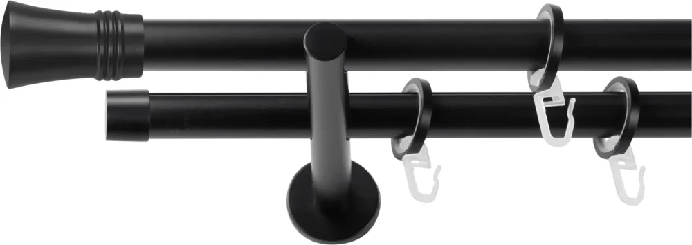 SN DECO GROUP Gardinenstange Ø 19 mm 2 läufig-läufig Fixmass;kürzbar
