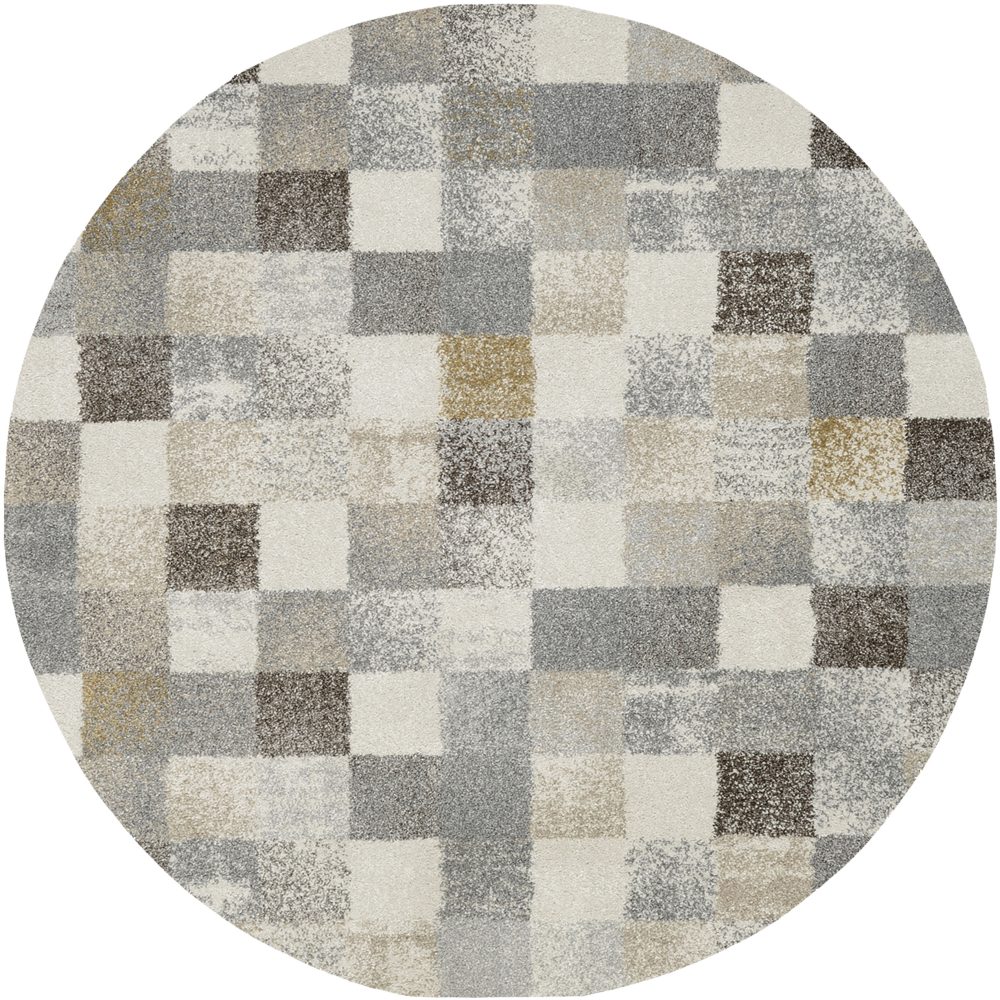 OCI DIE TEPPICHMARKE Teppich »NEW VILLA SQUARES«, rund, 20 mm Höhe, feine Karos, meliert, Wohnzimmer